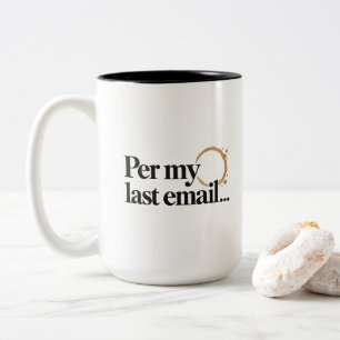 Caneca De Café Em Dois Tons Humor Corporativo Passivo Por Meu Último E-mail Co