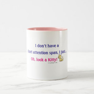 Caneca De Café Em Dois Tons Humor curto do gatinho da capacidade de