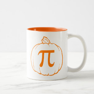 Caneca De Café Em Dois Tons Humor da matemática do Pi da abóbora (torta)