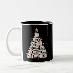 Caneca De Café Em Dois Tons Humor de Árvore de Papel Higiênico de Banheiro de 