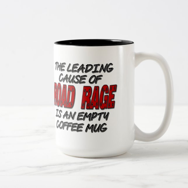 Caneca De Café Em Dois Tons Humor de café com faixa de rodagem (Direita)
