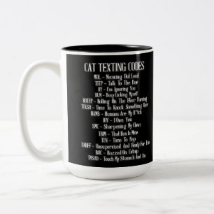 Caneca De Café Em Dois Tons Humor de Códigos de Textura de Cat
