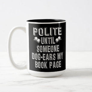 Caneca De Café Em Dois Tons Humor de Livros de Orelhas de Cachorros