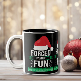 Caneca De Café Em Dois Tons Humor de Natal Forçado para a Família