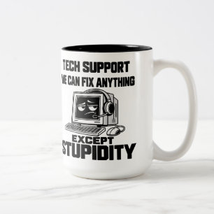 Caneca De Café Em Dois Tons Humor de suporte técnico - Não consigo consertar a
