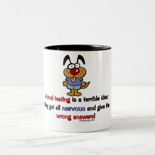 Caneca De Café Em Dois Tons Humor de teste animal
