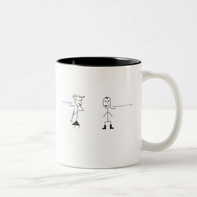 Caneca De Café Em Dois Tons Humor do clarinete (Direita)