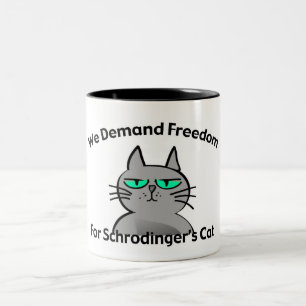Caneca De Café Em Dois Tons Humor engraçado do geek do gato de Schrodinger