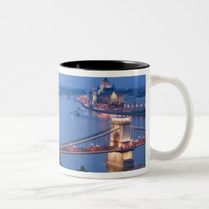 Caneca De Café Em Dois Tons HUNGRIA, Budapeste: Ponte de Szechenyi (Cadeia), 2
