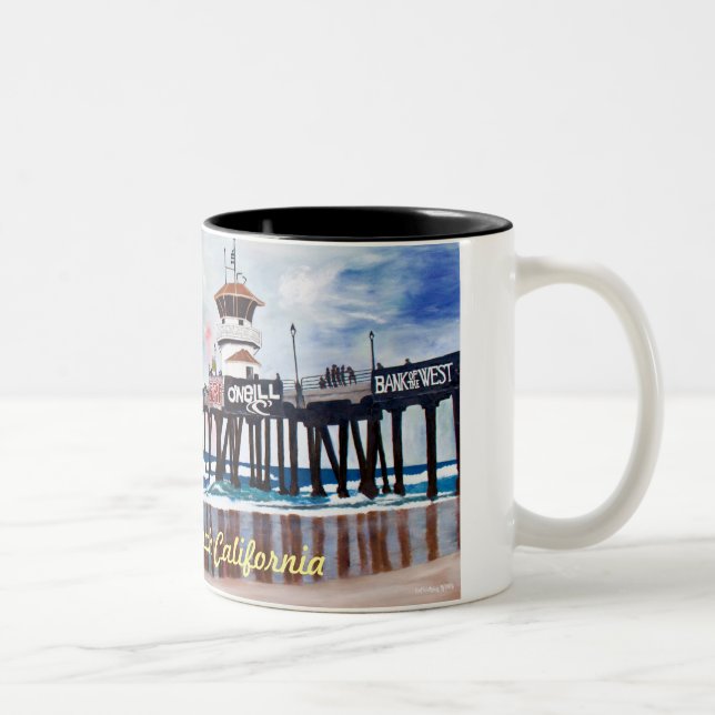 Caneca De Café Em Dois Tons Huntington Beach California Mug (Direita)