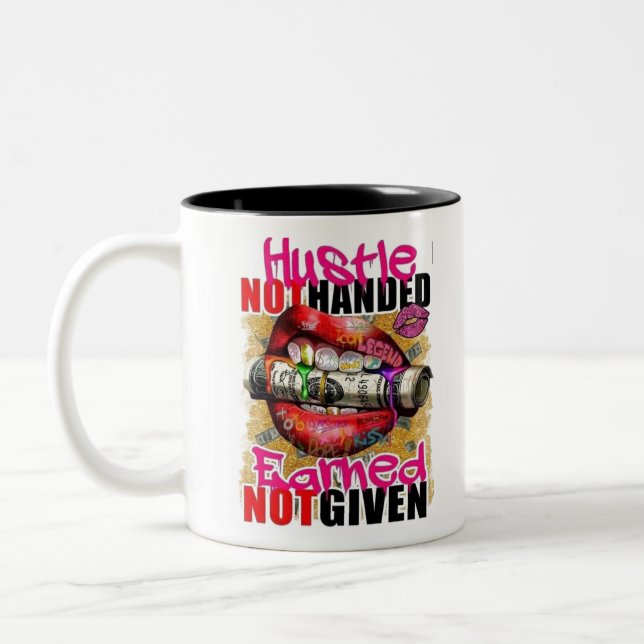 Caneca De Café Em Dois Tons Hustle Earned (Esquerda)