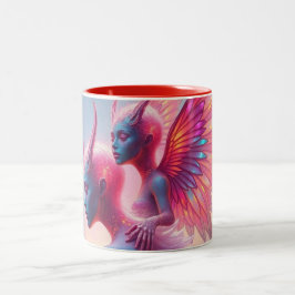 Caneca De Café Em Dois Tons Hüterinnen des Himmels – Elara & Vireya