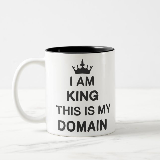 Caneca De Café Em Dois Tons I am king this is my domain (Esquerda)