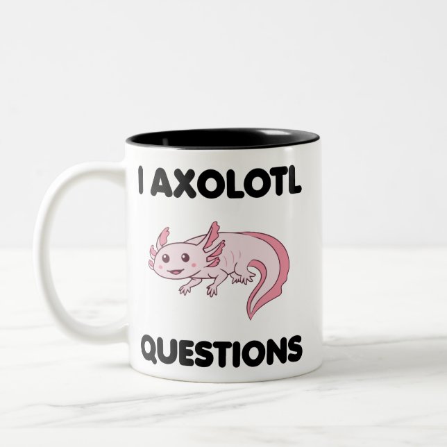 Caneca De Café Em Dois Tons I Axolotl Dúvidas (Esquerda)