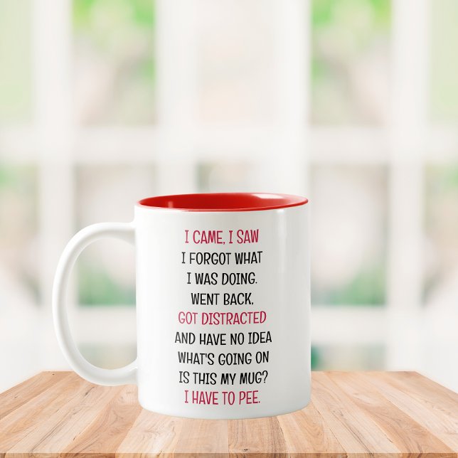 Caneca De Café Em Dois Tons I came I saw I Forgot Funny (Criador carregado)