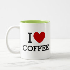 Caneca De Café Em Dois Tons I Heart Coffee Funny Cute Gift for Coffee Lovers