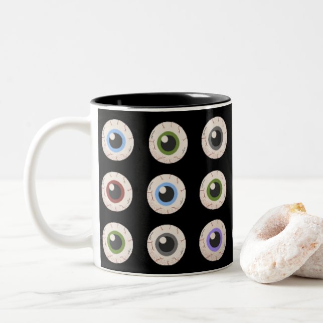 Caneca De Café Em Dois Tons I Heart Eyebolas (Com Donut)