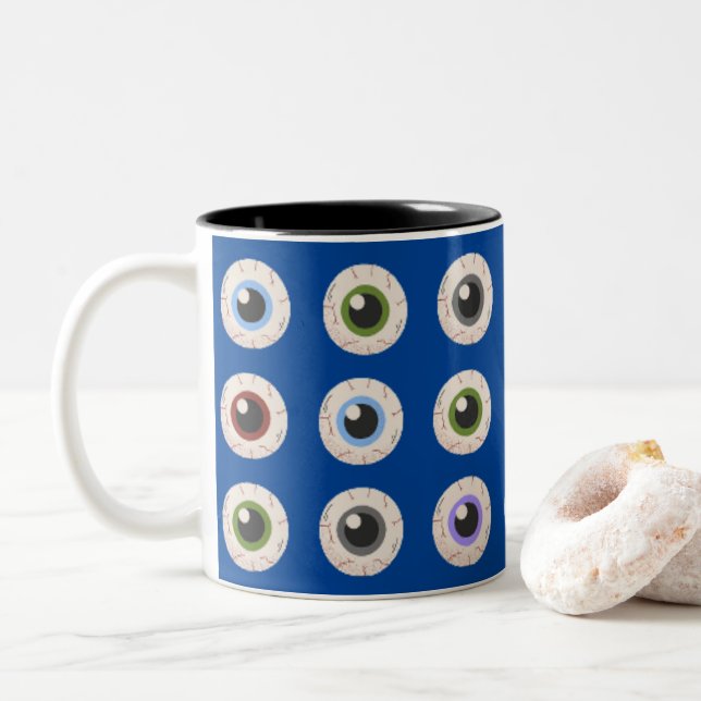 Caneca De Café Em Dois Tons I Heart Eyebolas (Com Donut)