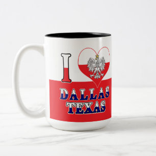 Caneca De Café Em Dois Tons I Heart Love Dallas Texas
