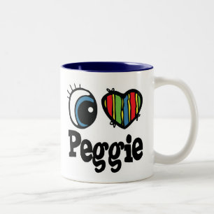 Caneca De Café Em Dois Tons I Heart (Love) Peggie