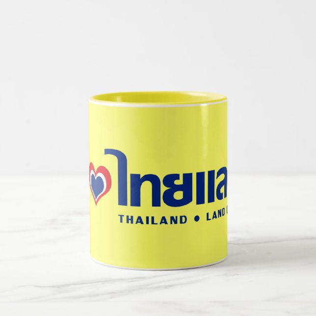 Caneca De Café Em Dois Tons I Heart (Love) Thailand Confirmou o Script de Líng (Centro)