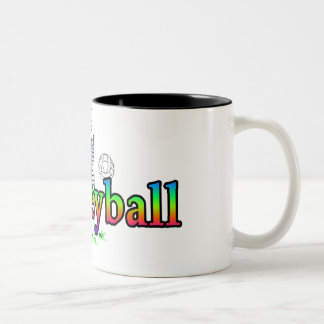 Caneca De Café Em Dois Tons I Heart Love Voleibol
