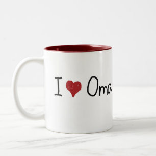 Caneca De Café Em Dois Tons I Heart Oma Mug