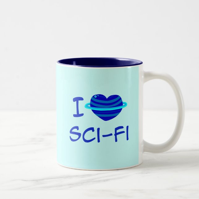 Caneca De Café Em Dois Tons I Heart Sci-Fi (Direita)