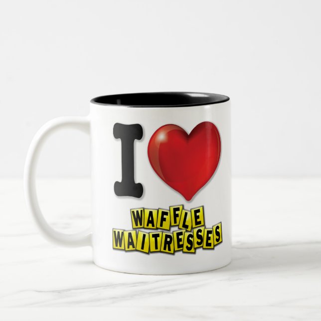 Caneca De Café Em Dois Tons I Heart Waffle Garçonetes (Esquerda)
