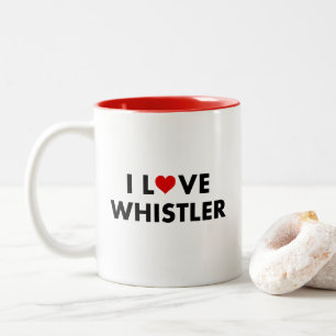 Caneca De Café Em Dois Tons I Heart Whistler I Love Whistler Modern Text