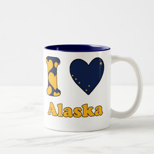Caneca De Café Em Dois Tons I love Alaska (Direita)