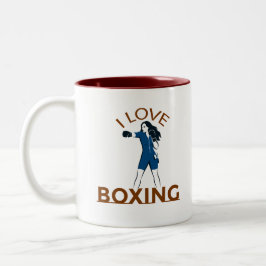 Caneca De Café Em Dois Tons I Love Boxing 