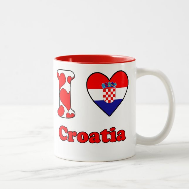 Caneca De Café Em Dois Tons I love Croatia (Direita)