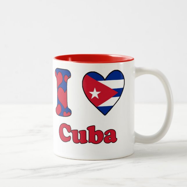 Caneca De Café Em Dois Tons I love Cuba (Direita)