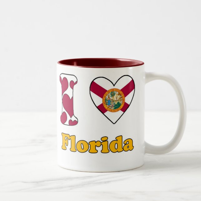 Caneca De Café Em Dois Tons I love Florida (Direita)