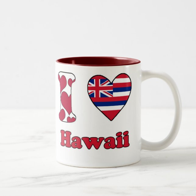 Caneca De Café Em Dois Tons I love Hawaii (Direita)