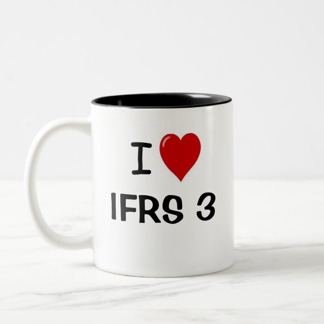Caneca De Café Em Dois Tons I Love IFRS 3 Concentrações de Atividades Empresar (Esquerda)