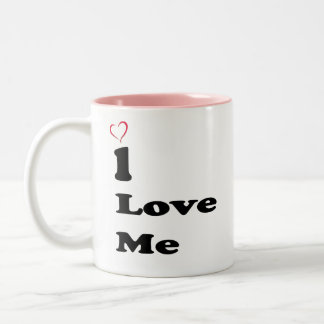 Caneca De Café Em Dois Tons I Love Me Self-Love Typography Mug