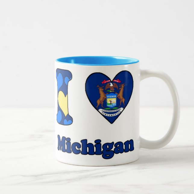 Caneca De Café Em Dois Tons I love Michigan (Direita)