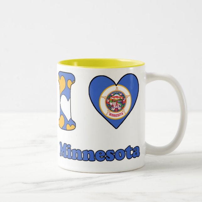 Caneca De Café Em Dois Tons I love Minnesota (Direita)