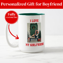 Caneca De Café Em Dois Tons I Love My Girlfriend Photo Mug Gift for Boyfriend