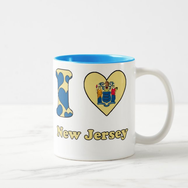 Caneca De Café Em Dois Tons I love New Jersey (Direita)
