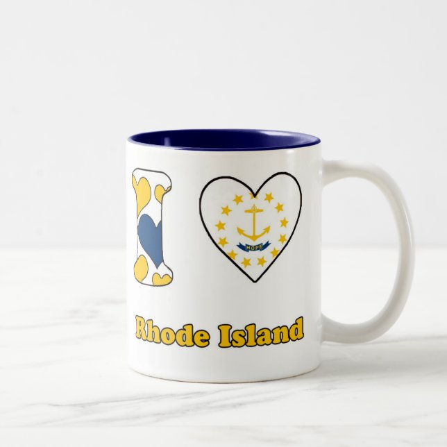 Caneca De Café Em Dois Tons I love Rhode Island (Direita)