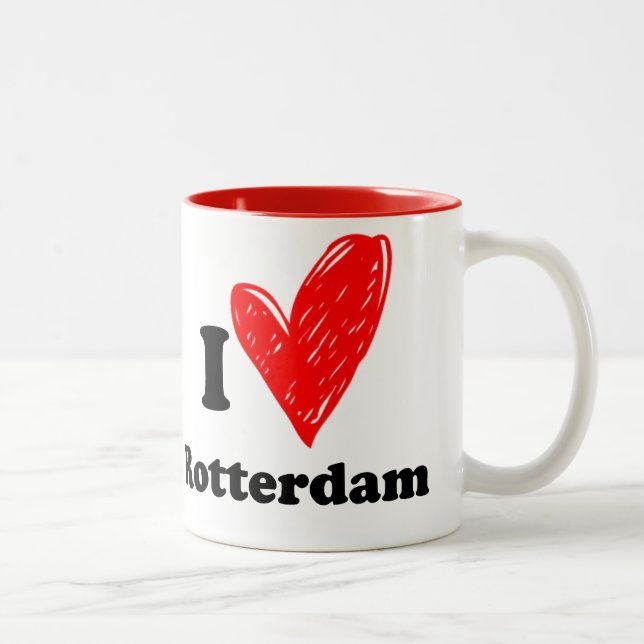 Caneca De Café Em Dois Tons I love Rotterdam (Direita)