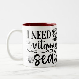 Caneca De Café Em Dois Tons I love Sea