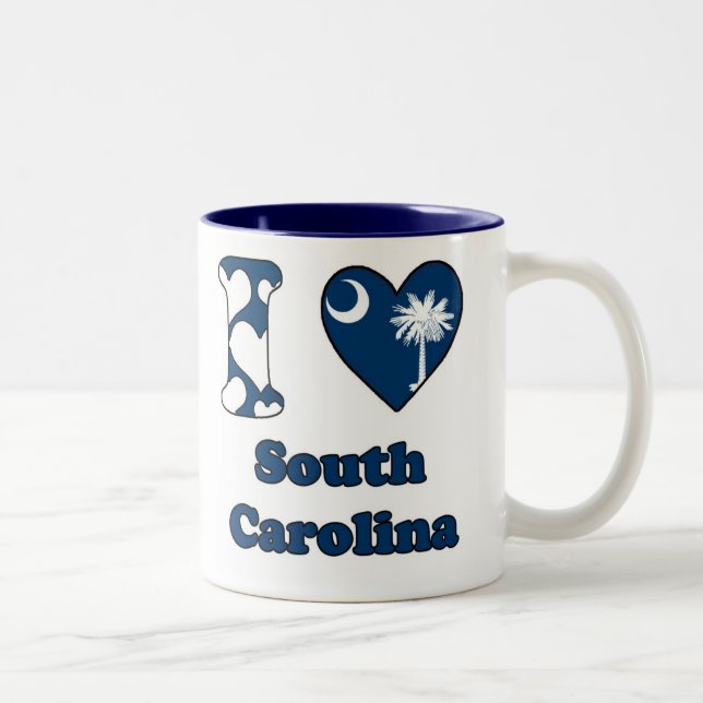 Caneca De Café Em Dois Tons I love South Carolina (Direita)