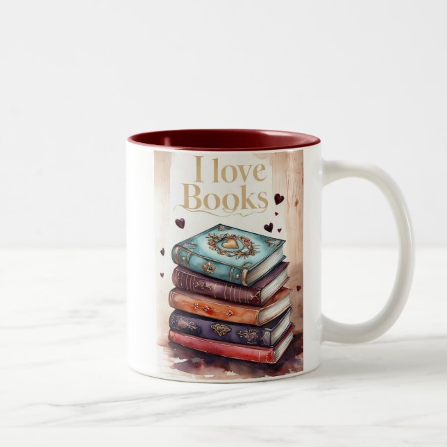 Caneca De Café Em Dois Tons I love to read Mok (Direita)