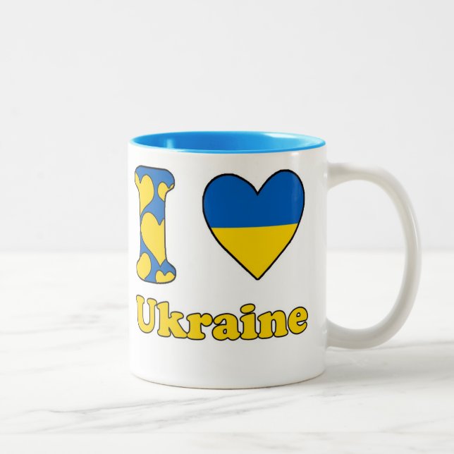 Caneca De Café Em Dois Tons I love Ukraine (Direita)