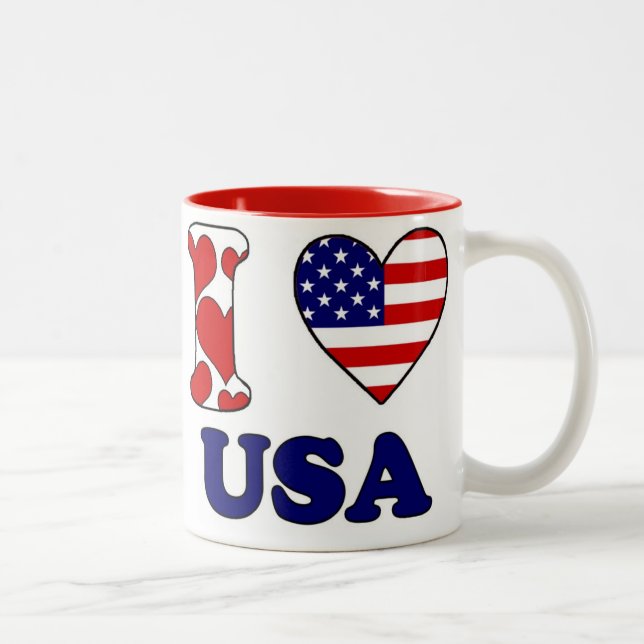 Caneca De Café Em Dois Tons I love USA (Direita)