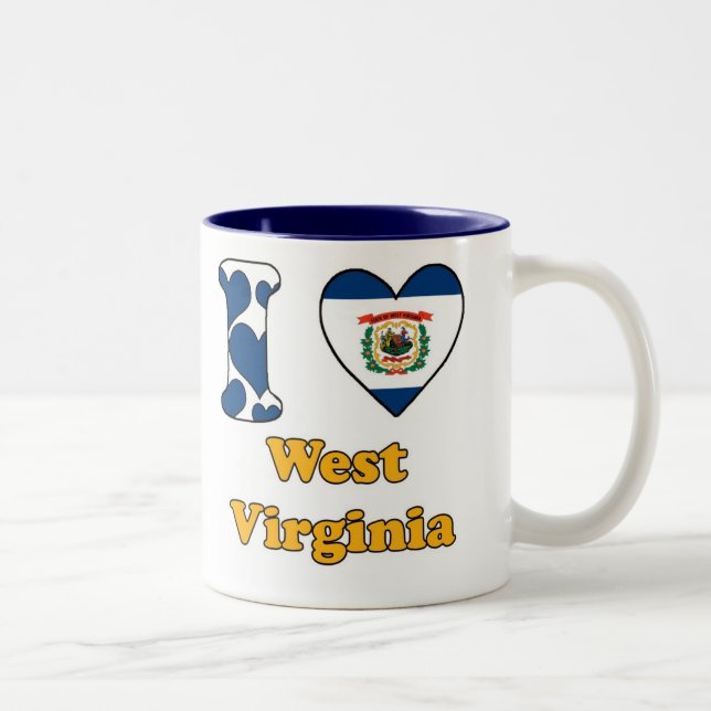 Caneca De Café Em Dois Tons I love West Virginia (Direita)